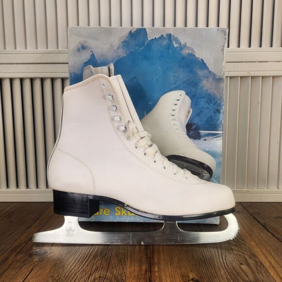 VTG American Rocket Figure Skates Style 520 Womens Sz 10 White Vinyl Athletic - Picture 1 of 11